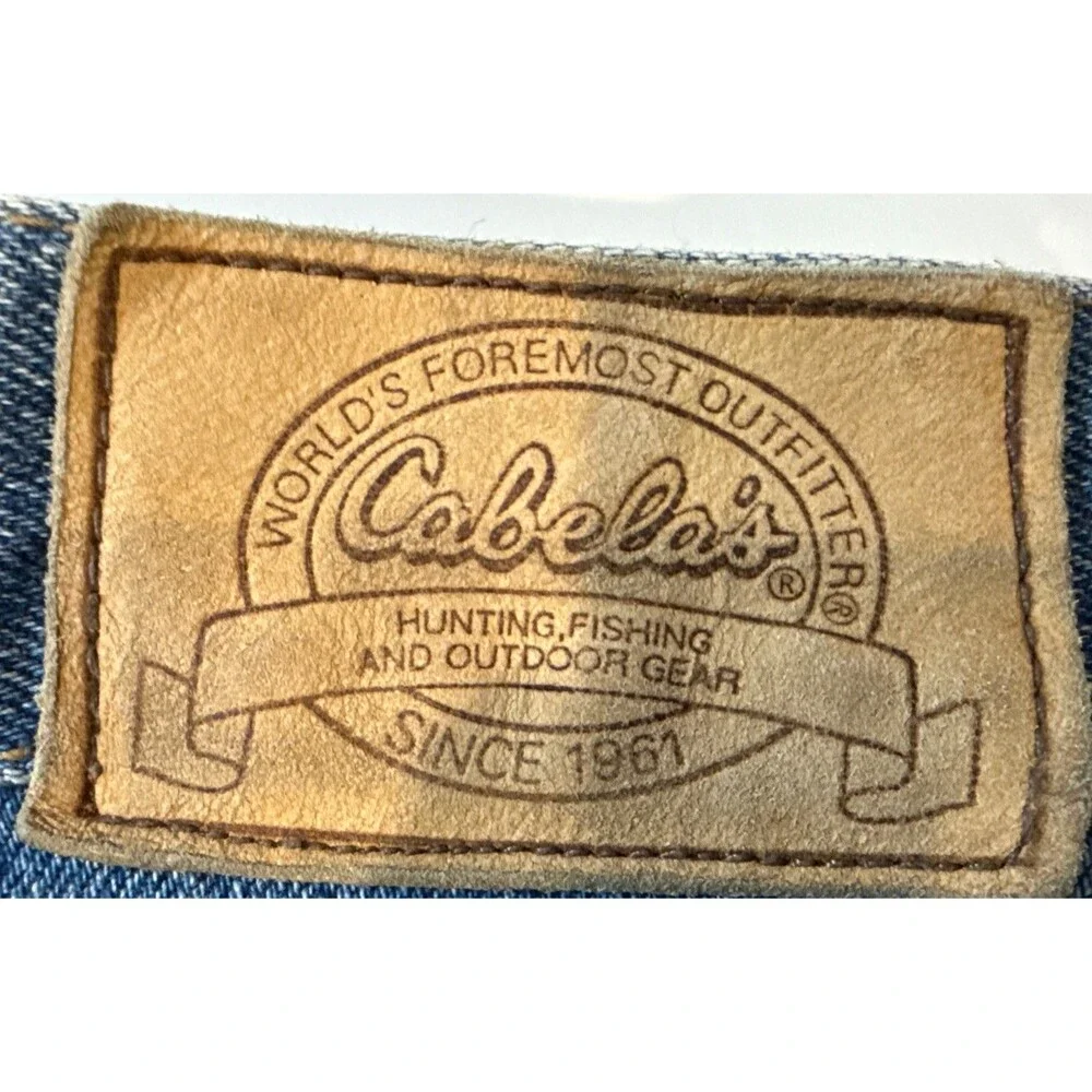 Cabelas Brush Guard Jeans 32 Reg (32x30) Blue Denin Canvas Leg Hunting Pants